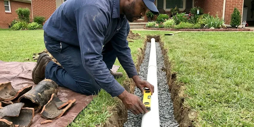 Beau's Plumbing technician providing slab leak repair in New Orleans