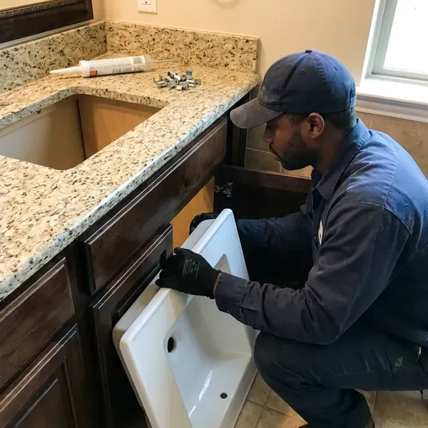 Local sink installation by Beau's Plumbing, Kenner, LA