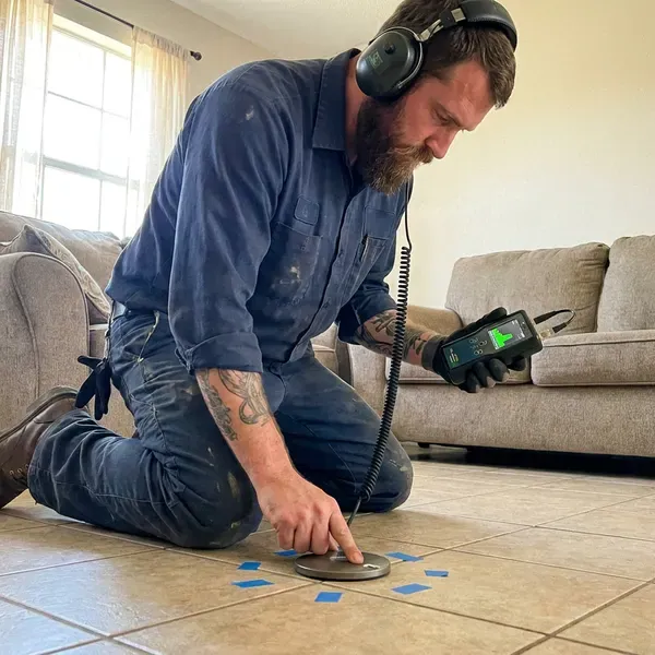 Beau's Plumbing technician providing slab leak detection in New Orleans, LA