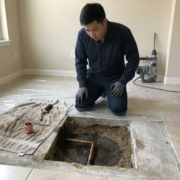 Professional slab leak repair, New Orleans, LA