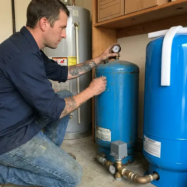 Beau's Plumbing technician providing well pressure tank replacement in New Orleans, LA